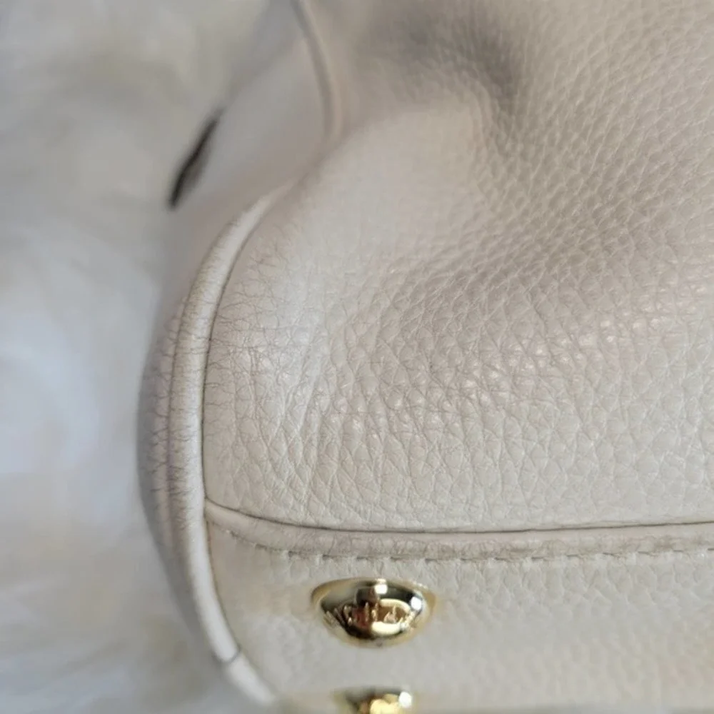 Michael Kors Vanilla Knox Tassel Genuine Leather Medium Satchel